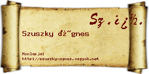 Szuszky Ágnes névjegykártya