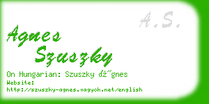 agnes szuszky business card